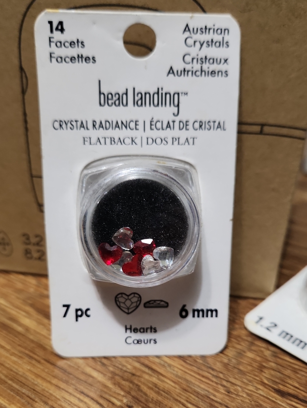 Crystal Radiance Heart Flatback Australian Crystals  - Red & Clear